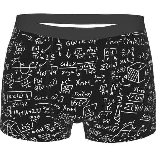 Math Science Chemistry Physical Underpants Breathbale Panties Male Underwear Print Shorts Boxer Briefs