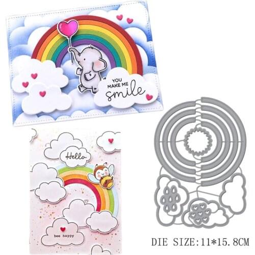 Metal Cutting Dies Stencil Rainbow Strip Cloud Cut Die Mold DIY Scrapbooking Album Greeting Card Embossing Cutting Dies Template