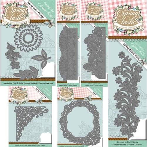 Piggy Craft metal cutting dies cut die mold Flower leaf strip edge frame Scrapbook paper craft knife mould blade punch stencil