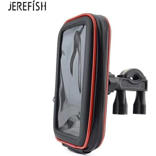JEREFISH Motorcycle Phone Holder Support Mobile Moto Bicycle Stand For iPhone Smart Phones Bike Holder Waterproof Bag Stand GPS