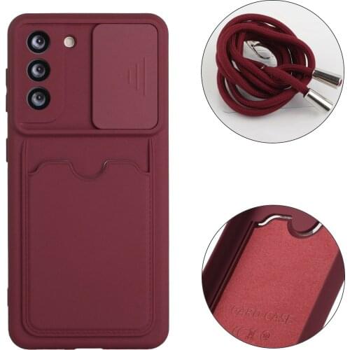 Soft Silicone Case Back Cover For samsung Galaxy S21 Fashion Candy color Couples Cover Card Slot Holder Solid Color