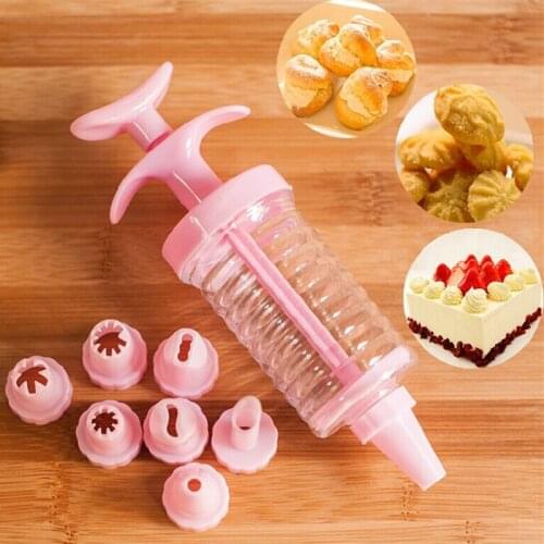 8 Piece Set Cookie Butter Decorating Gun Cake Baking Decorating Tool Cream Filling Injector Supplies Set Decorating Mouth