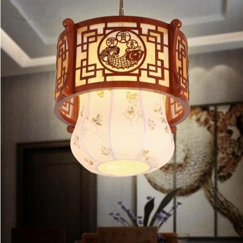 New Chinese silkscreen orchid pattern wood art Chandelier Through-carved Fuguiyouyv painting LED lamps for corridor&porch MYR040