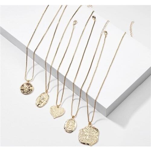 2020 New Artilady Coin Dainty Cross Human Head Necklace for Women