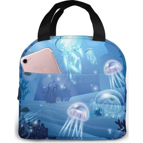 Underwater Life Poster Cooler Lunch Box Portable Insulated Lunch Bag Thermal Food Picnic Lunch Bags