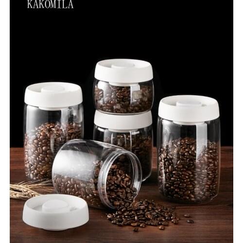 Vacuum storage bottle Creative sealed glass bottle Coffee storage Tank Food Grains Container Storage Can Mason Jar Transparent