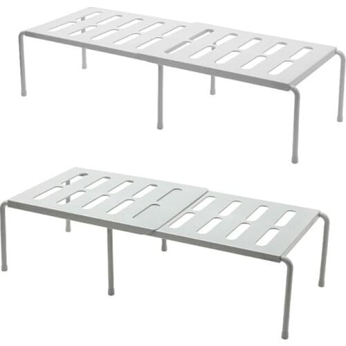 Expandable Cabinet Shelf Adjustable Kitchen Countertop Organizer Storage Rack For Dish Cookware Canned Food Mugs Cups