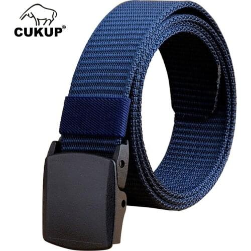 CUKUP Ladies Quality Design Outdoor Wear Resistant Canvas Belts Thickening Plastic Buckle Male Leisure Accessories Belt CBCK077