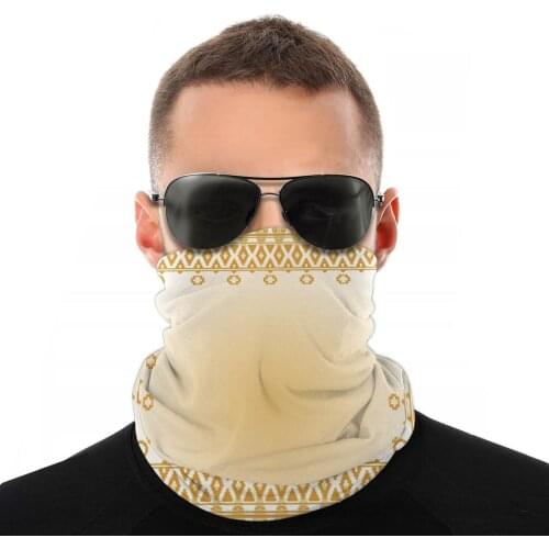 Yellow Border Scarf Neck Face Mask Men Women Fashion Neck Gaiter Seamless Bandana Dustproof Headband Outdoor Hiking