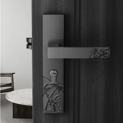 Light Luxury Zinc Alloy Silent Safety Door Locks Home Door Handle Lock Interior Mute Lockset Household Hardware Accessories