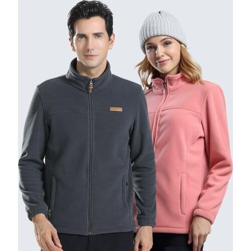 Men Women Outdoor Winter Fleece Warm Jacket Thicken Thermal Breathable Anti-Pilling Stretch Coats Climbing Skiing Jackets Lining