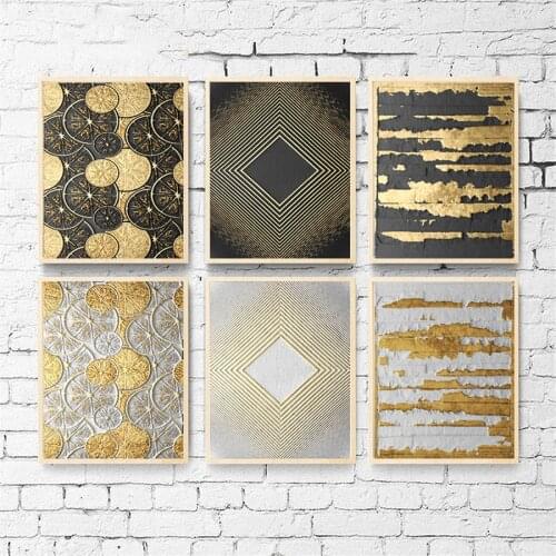 Vintage Chassical Gold Retro Bronze Home Decor Nordic Canvas Art Painting Luxury Living Room Wall Art Print Minimalist Picture
