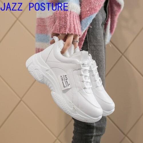 Womens shoes 2020 warm and velvet sports shoes womens vulcanized shoes platform sports shoes womens winter sports shoes q599