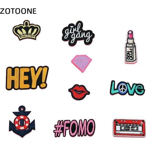 ZOTOONE Lipstick Patches for Clothes Embroidered Applique Sewing Butterfly Patch Apparel Accessories Badge Iron on Patch H