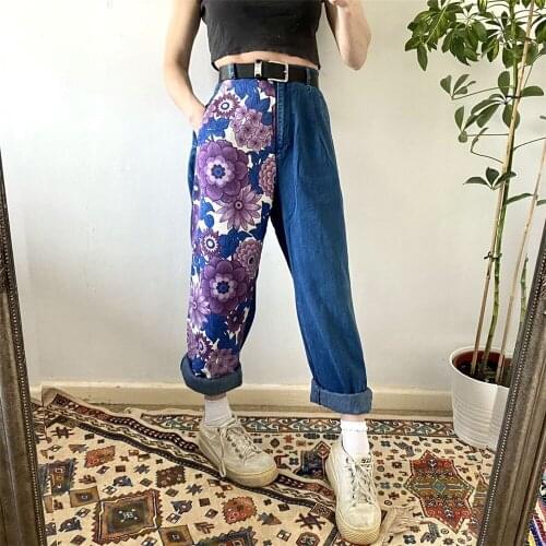 S-3XL Women Bottoms Pants Fashion Print Loose Jeans Casual Wide Leg Straight Trousers Summer Sweatpants Women Baggy