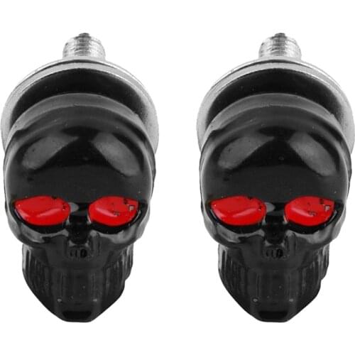 1 Pair Motorcycle Skull Number Plate Frame Screws Fitting Screw Black