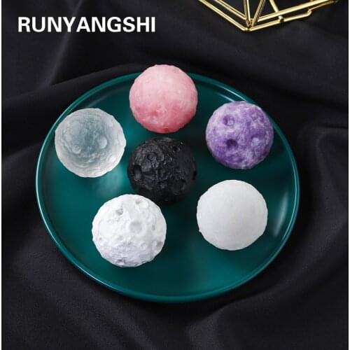 1PC Natural crystal Rose Quartz Lunar meteorite model ornament Childrens space teaching gift collection