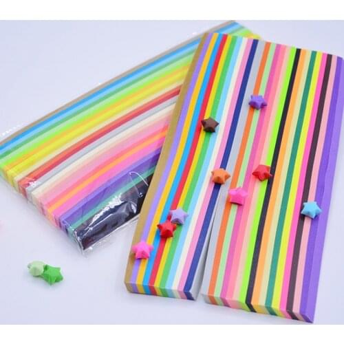 1030PCS Making stars Craft papers strips candy color lucky star origami children DIY origami craft paper 27colors