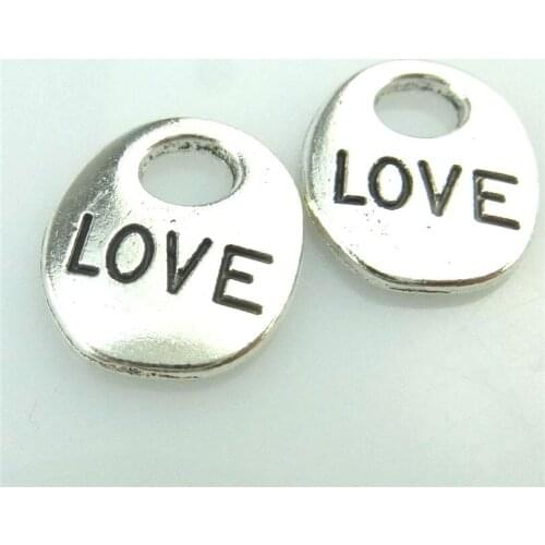 20pcs Antique Silver 14*11mm Geometric Love Charms Pendant For Jewelry Making Bracelet Vintage Accessories