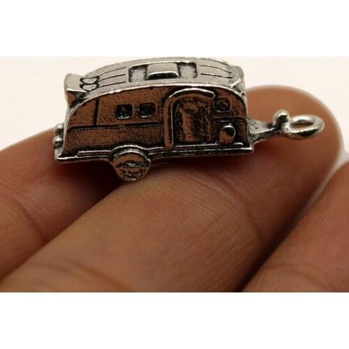 5pc Wholesale Price Caravan Trailer Touring Travel Charms 7*26mm Antique Silver Plated Pendant For Handmade Jewelry Accessories