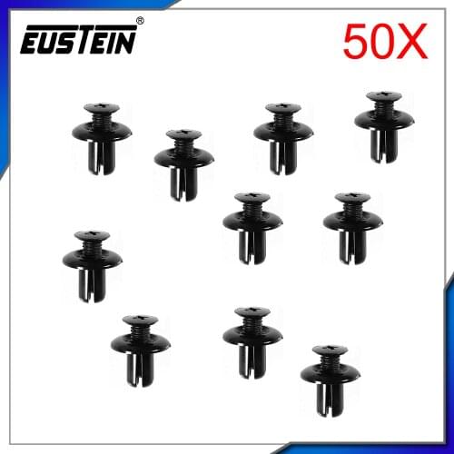 50Pcs 8.2mm Hole Nylon Bumper Fender Trim Grille Interior/Exterior Clips For KIA Car Styling Rivets 0G032-50037-A C32