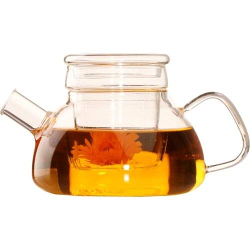 750ml / 21 OZ Blooming Tea Loose Leaf Tea Pot with Glass Strainer Microwavable, Stovetop Safe Teaset Kettle Glass Modern Life