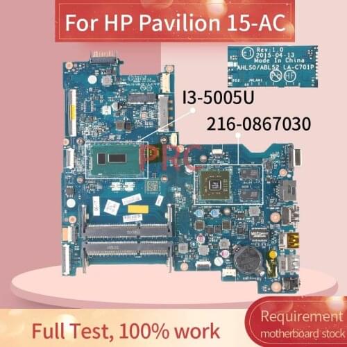 823083-501 823083-601 For HP Pavilion 15-AC TPN-C125 I3-5005U R5 M330 Laptop motherboard AHL50/ABL52 LA-C701P Notebook Mainboard