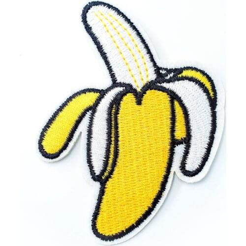 Banana 6.8x8.5cm DIY Badge Patches Clothing Cute Cartoon Patch Fabric Sewing Embroidered Applique Jacket Jeans Clothing Badges