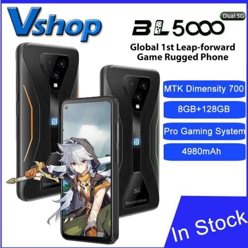 Blackview BL5000 5G Game Waterproof Rugged Global Mobile Phone 8GB+128GB 4800mAh Android 11 Smartphone 30W Fast Charge NFC Cellp