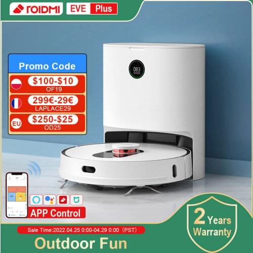 ROIDMI EVE Plus Robot Vacuum Cleaners Smart Home APP Control Assistant Alexa Mi Home Floor Cleaning White Robot Dust Collection