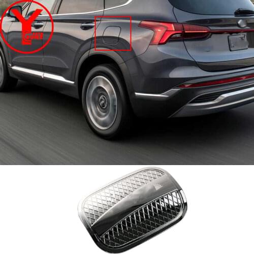 For Hyundai Santa fe Santafe 2019 2020 2021 Accessories Car Fuel Tank Cap Gas Box Cover Chrome Tank Trim Sticker YCSUNZ