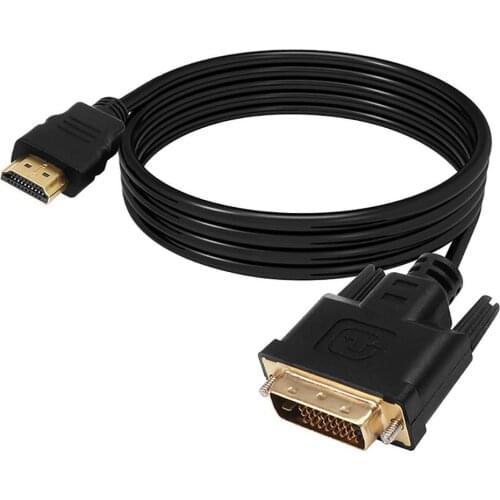 DOONJIEY 1m Durable Gold Plated DVI-D 24 + 1Pin Male to HDMI-compatible Digital Cable Lead Audio Cables Accessories