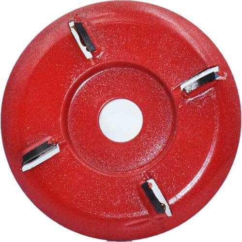 Wood Carving Cutter Disc Woodworking Shovel Plate Sculpting Tool Milling Attachment for 16mm Angle Grinder 5-Teeth Red Arc