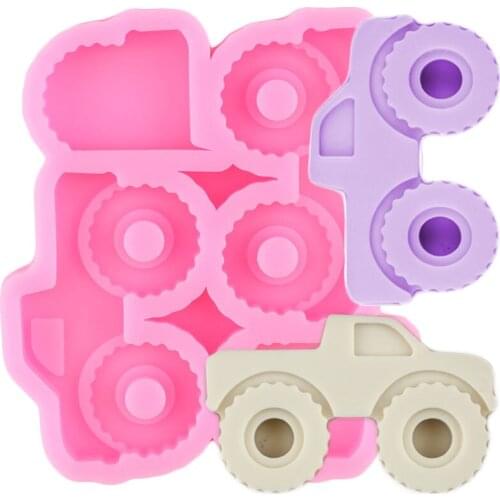 Truck Straw Topper Silicone Mold Candy Chocolate Fondant Cake Decorating Tools DIY Craft Car Shape Keychain Epoxy Resin Moulds