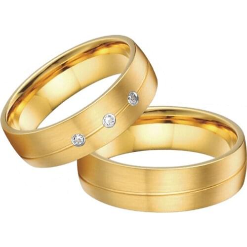 Love Alliances his and hers promise wedding couple rings set for men and women gold filled stainless steel Marriage ring