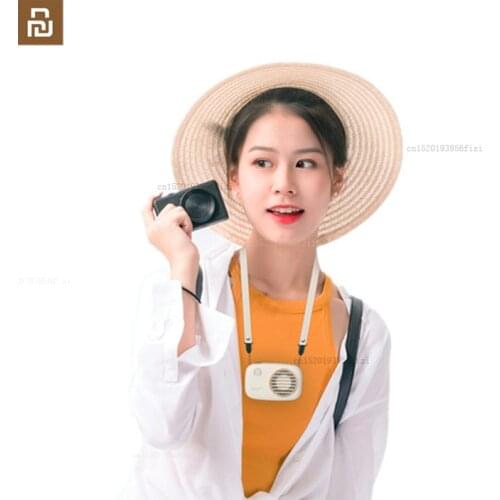 Xiaomi new camera hanging neck fan mini fan 1800mAh USB childrens leafless fan travel and travel heat-proof fan