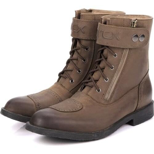 Motorcycle Leisure Boots Mens riding Leather Shoe Motorbike Road Cycling Bike Scooter Racing Long High Tube Shoes