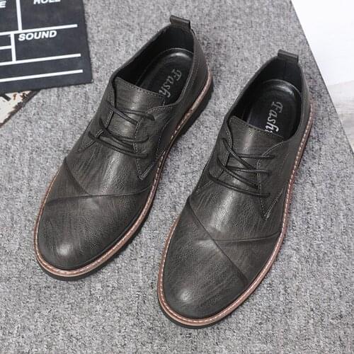 Yomior New British Spring Men Casual Shoes High Quality Formal Dress Leather Shoes Vintage Business Wedding Loafers Oxfords