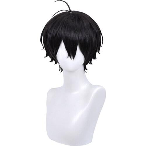 New Chinen Miya Black Short Wig Cosplay Costume SK8 the Infinity Heat Resistant Synthetic Hair SK8 Men Women Party Wigs SK Eight