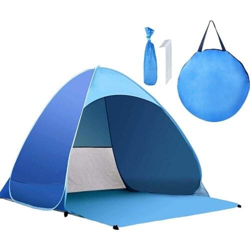 Beach Tent Pop Up Beach Tent for 1-3 Person Picnic Tent Rated UPF50+ for UV Protection Waterproof Sun Shelters for Camping Park