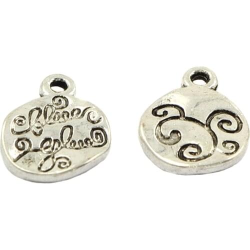 Timbo Flower Charms Pendant Tibetan Silver Metal Disk Jewelry Findings Accessories For Making DIY Necklace Earring 30pcs