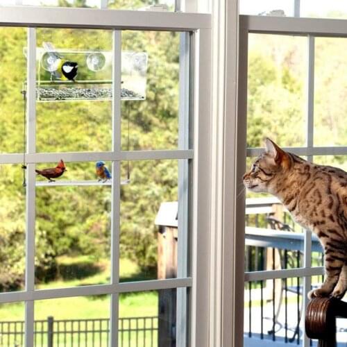 Hanging Window Bird Feeder Birdfeeder Birdhouse Kit for Finch Lanai Garden