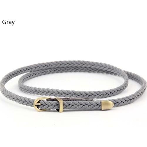 Hand-woven Belt female Pin Buckle Retro Casual all-match Thin Belt Waist rope Decoration With Jans Dress Thin Belt