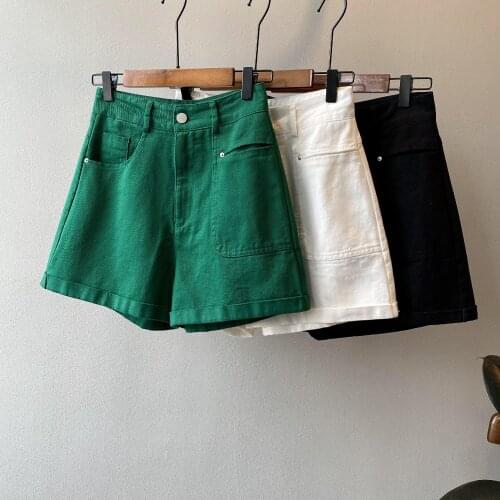 Denim Shorts Womens White Women Short Jeans black Wide Leg Straight Vintage High Waist Shorts Women Summer