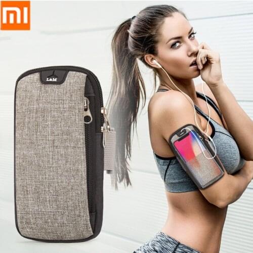 Xiaomi running mobile phone arm bag men and women double pocket design adjustable fitness sports wrist bag