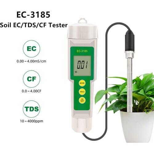 EC-3185 Waterproof Soil EC/TDS/CF Tester with Probe For all Soil Agricultural Planting,Sientific Experiment 30%OFF
