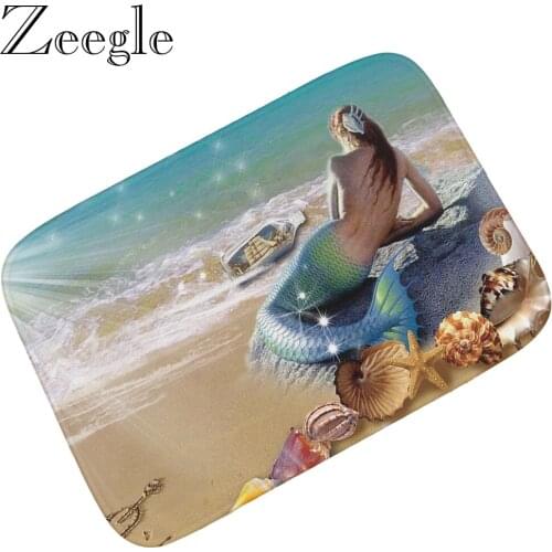 Zeegle Flannel Doormat Kitchen Rug Indoor Door Mat Anti-Skid Outdoor Carpet Bathroom Rug Absorbent Hallway Mat Foot Carpet