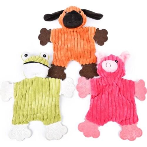 Dog Toys Pet Puppy Chew Squeaker Squeaky Plush Sound Teeth Cleaning Molar Toys Dog Frog & Pig Toys 3 Designs Free Shipping