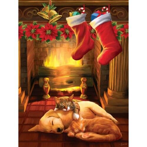 Animal Dog DIY Embroidery Cross Stitch Kits Needlework Craft Set Cotton Thread Printed Canvas Home Decoration Wholesale On Sale