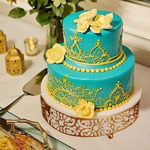 Gold Wedding Dessert Tray Cake Stand Candy Display Plate for Wedding Holiday Cak D0AD